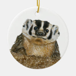 Ornamento de cerámica para Badger norteamericano