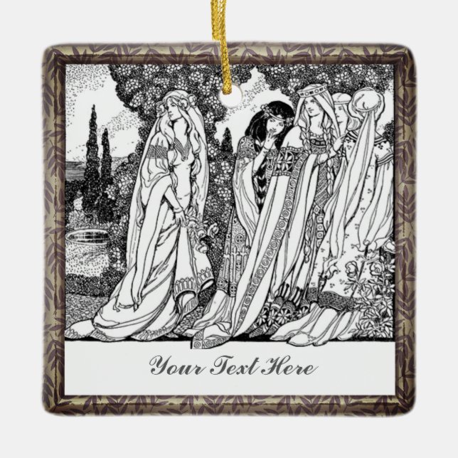 Ornamento de cerámica para mujeres de moda (Anverso)