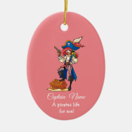 Ornamento de cerámica Pink Pirate LADY