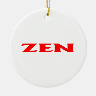 Ornamento de cerámica redondeada blanca y zen