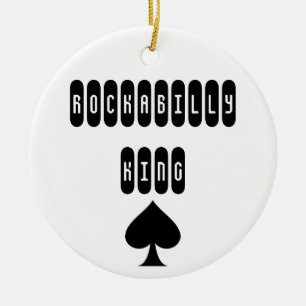 Ornamento de cerámica Rockabilly King Retro Punk R