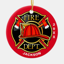 Ornamento de cerámica roja del Emblema de Fuego y 