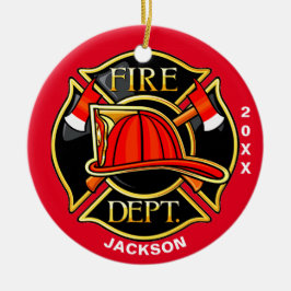 Ornamento de cerámica roja del Emblema de Fuego y