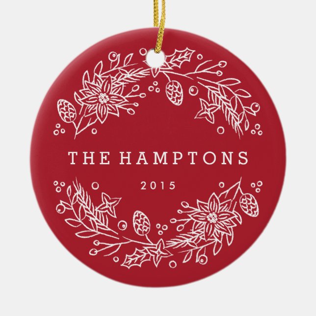 Ornamento de cerámica Wreath para navidades - Berr (Frente)