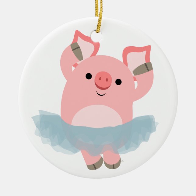 Ornamento de cerdo de Cute Personalizado Ballerina (Frente)