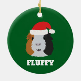 Ornamento de cerdo de Guinea naranja, blanca y neg