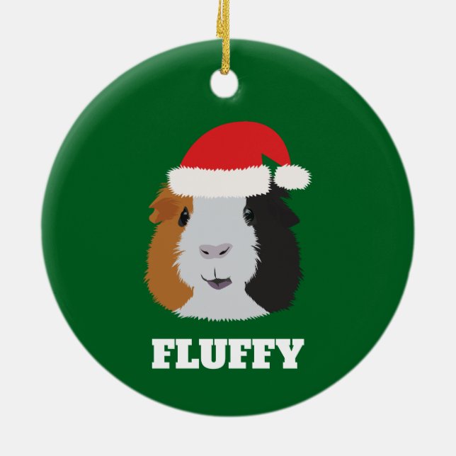 Ornamento de cerdo de Guinea naranja, blanca y neg (Atrás)