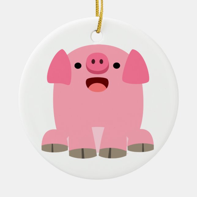 Ornamento de cerdo de Personalizado de enlace cort (Frente)