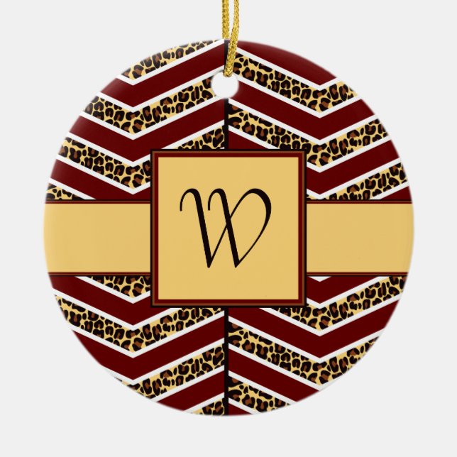 Ornamento de Chevron del estampado leopardo (Frente)