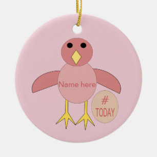 Ornamento de Chica de cumpleaños rosado personaliz