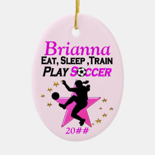 ORNAMENTO DE CHICA DE FÚTBOL PERSONALIZADO Y DE FE