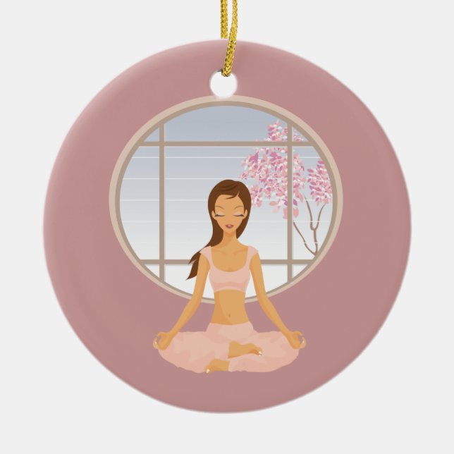 ornamento de chica de yoga (Frente)