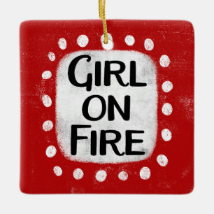 Ornamento De chica En Fuego