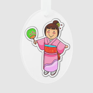 Ornamento de Chica japonés lindo