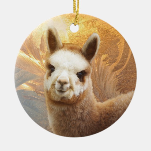 Ornamento de Chirstmas del oro de la alpaca (Frente)
