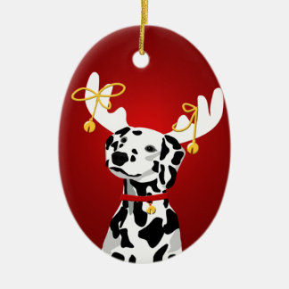Ornamento de ciervo de los Navidades de perro de D