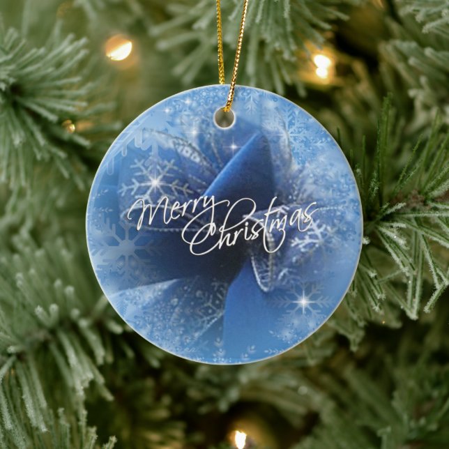 Ornamento de cinta azul para navidades (Árbol)