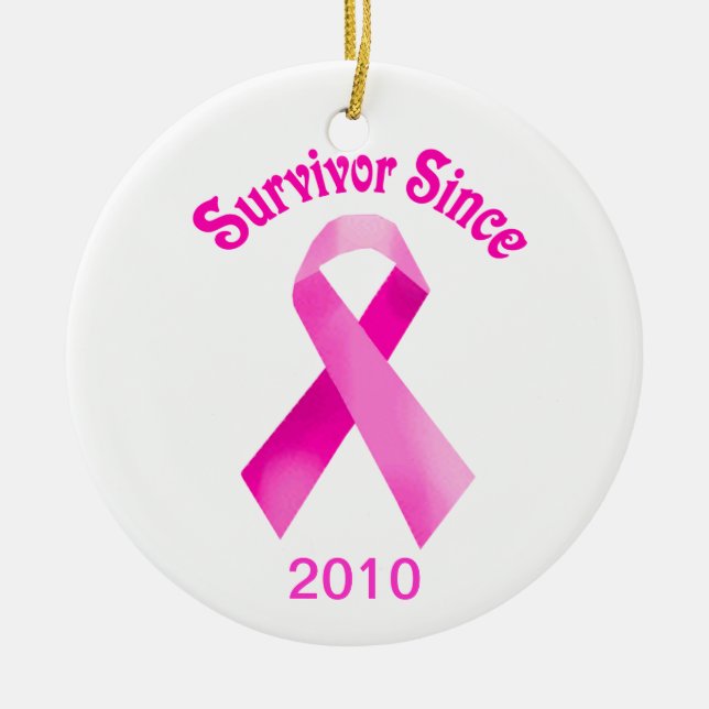 Ornamento de cinta rosada para el cáncer de mama (Frente)