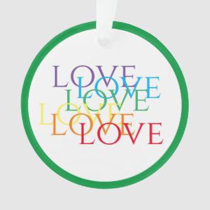 Ornamento de Círculo Acrílico de AMOR DE RAINBOW -