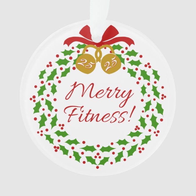 Ornamento de Círculo Acrílico de Merry Fitness Wre (Anverso)