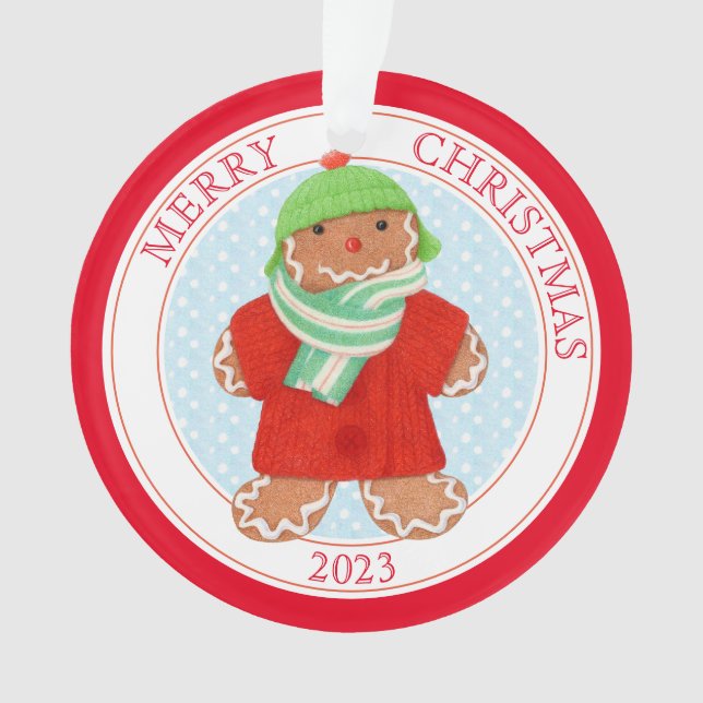 Ornamento de Círculo Acrílico de WOOLIE GINGERBREA (Anverso)