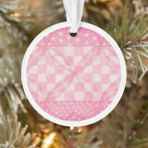 Ornamento de Círculo Acrílico del CORAZÓN DE PINK