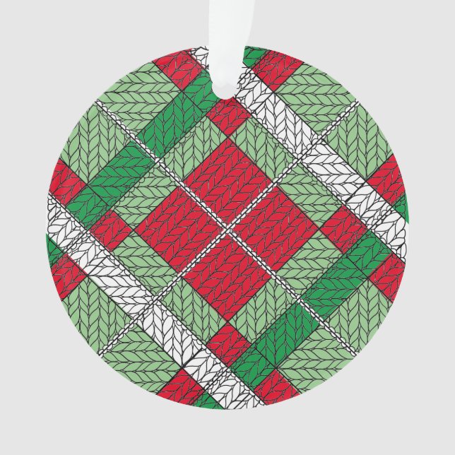 Ornamento de Círculo acrílico del KNIT ARGYLE (Anverso)