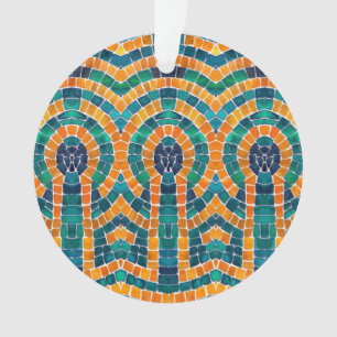 Ornamento de Círculo Acrílico MOSAICO DE ICONS DE