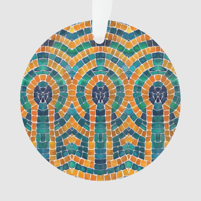 Ornamento de Círculo Acrílico MOSAICO DE ICONS DE  (Anverso)