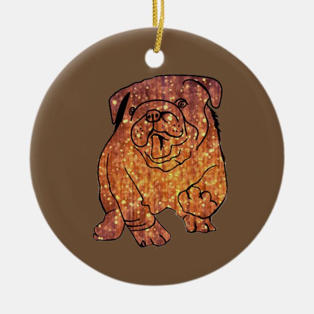 Ornamento de círculo bulldog (Frente)