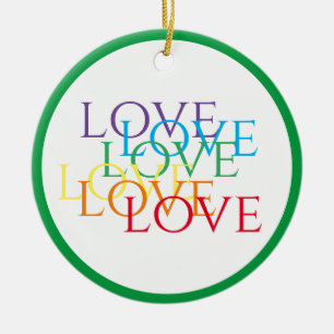 Ornamento de Círculo Cerámico de AMOR DE RAINBOW -