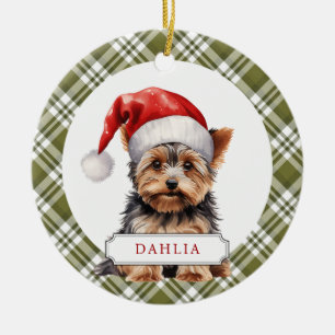 Ornamento de circulo cerámico de Yorkshire Terrier