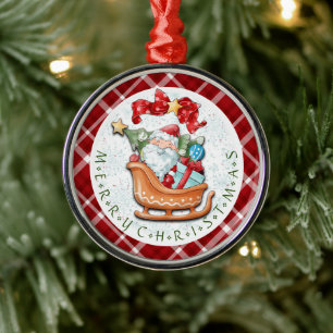 Ornamento de Círculo Cerámico Santa y Navidades Sl