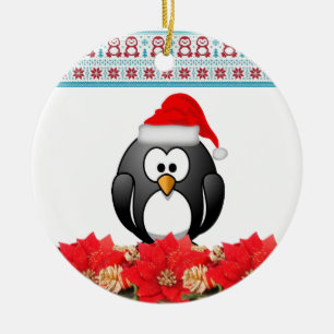 Ornamento de círculo de navidades, pingüino