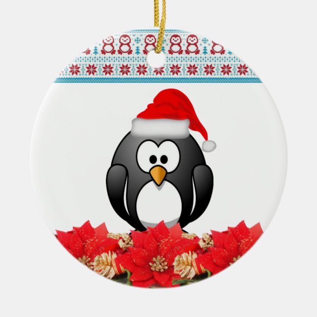 Ornamento de círculo de navidades, pingüino (Frente)