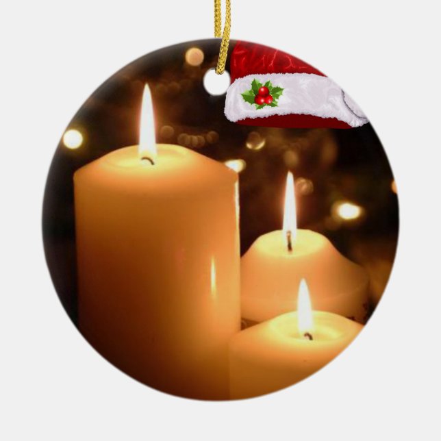 Ornamento de círculo de navidades, velas de Navida (Frente)