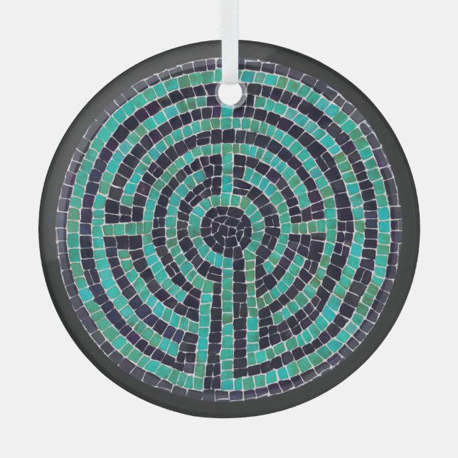 Ornamento de Círculo de Vidrio de LABYRINTH III (Anverso)