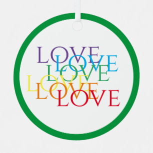 Ornamento de Círculo Metalizado de AMOR DE RAINBOW