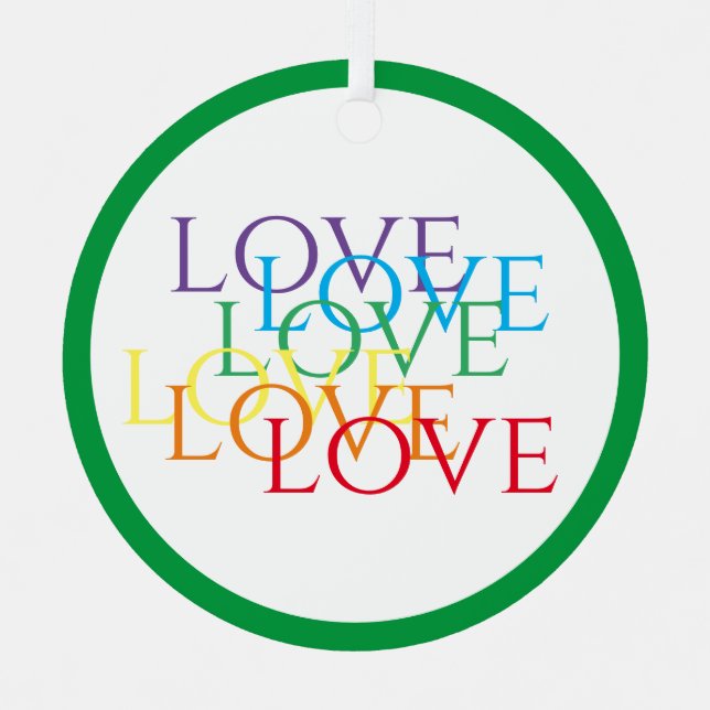 Ornamento de Círculo Metalizado de AMOR DE RAINBOW (Anverso)