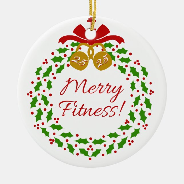 Ornamento de Círculo Personalizado de Merry Fitnes (Frente)