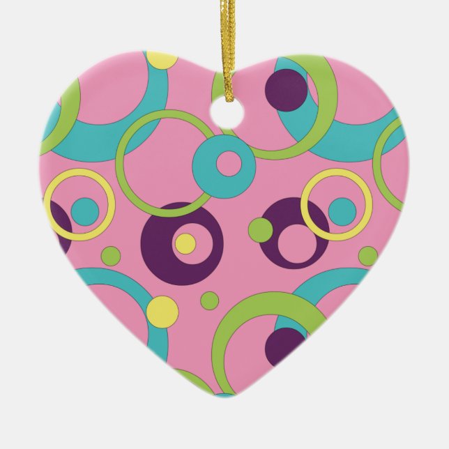 Ornamento de Círculos Rosa Funky (Frente)