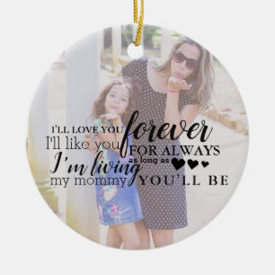 Ornamento de cita de foto de madre hija personaliz