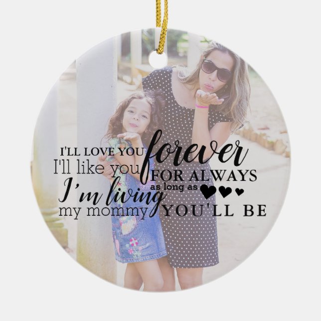 Ornamento de cita de foto de madre hija personaliz (Frente)