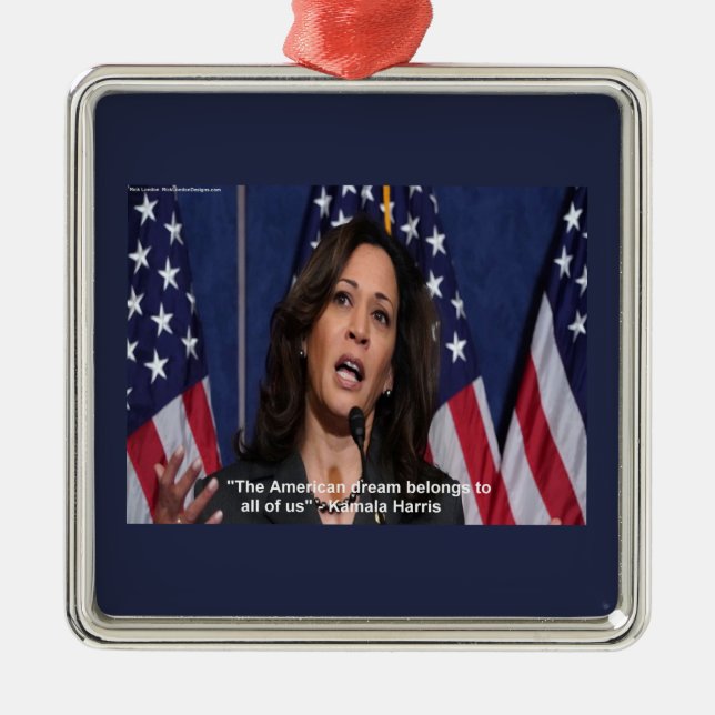 Ornamento de citas de Kamala Harris y American Dre (Frente)