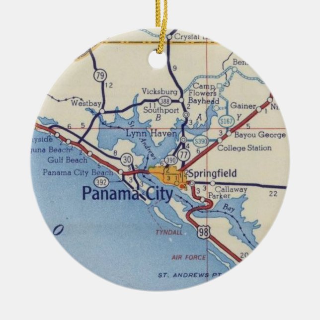 Ornamento de Ciudad de Panamá en Florida con mapa  (Frente)