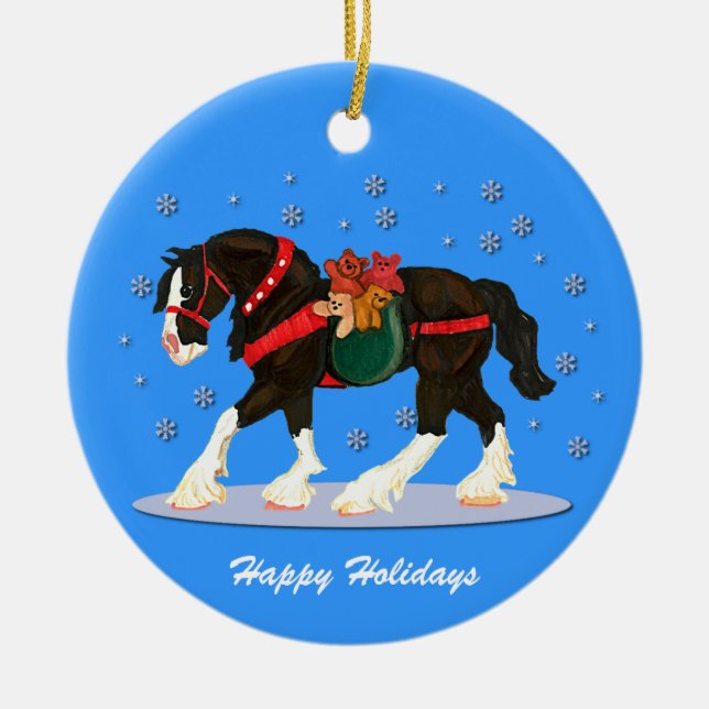 Ornamento de Clydesdale del navidad (Frente)