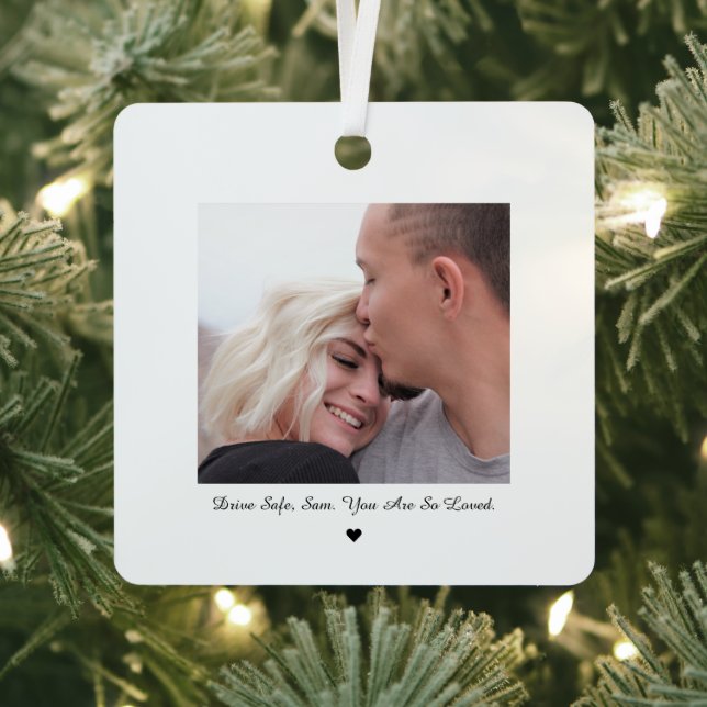 Ornamento de coche de fotos mínimo de Drive Safe (in situ)