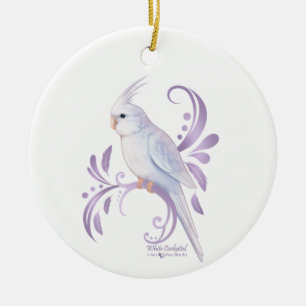 Ornamento de Cockatiel blanco