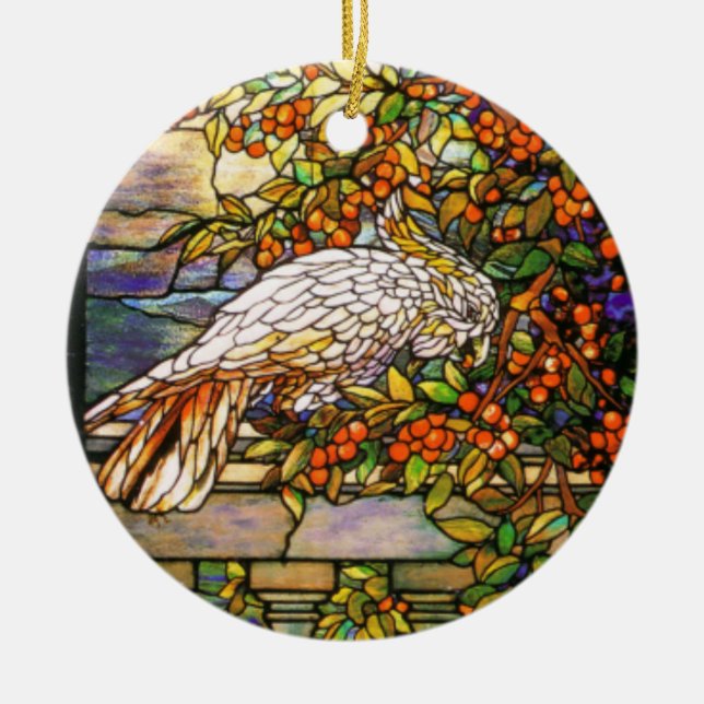 Ornamento de Cockatoo de cristales de tiffany (Frente)
