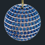 Ornamento de color azul<br><div class="desc">Ornamento redondo de cerámica con una imagen,  a ambos lados,  de un adorno con cuentas azules. Vea toda la colección de Hanukkah Ornament en la categoría HOME de la sección HOLIDAYS.</div>
